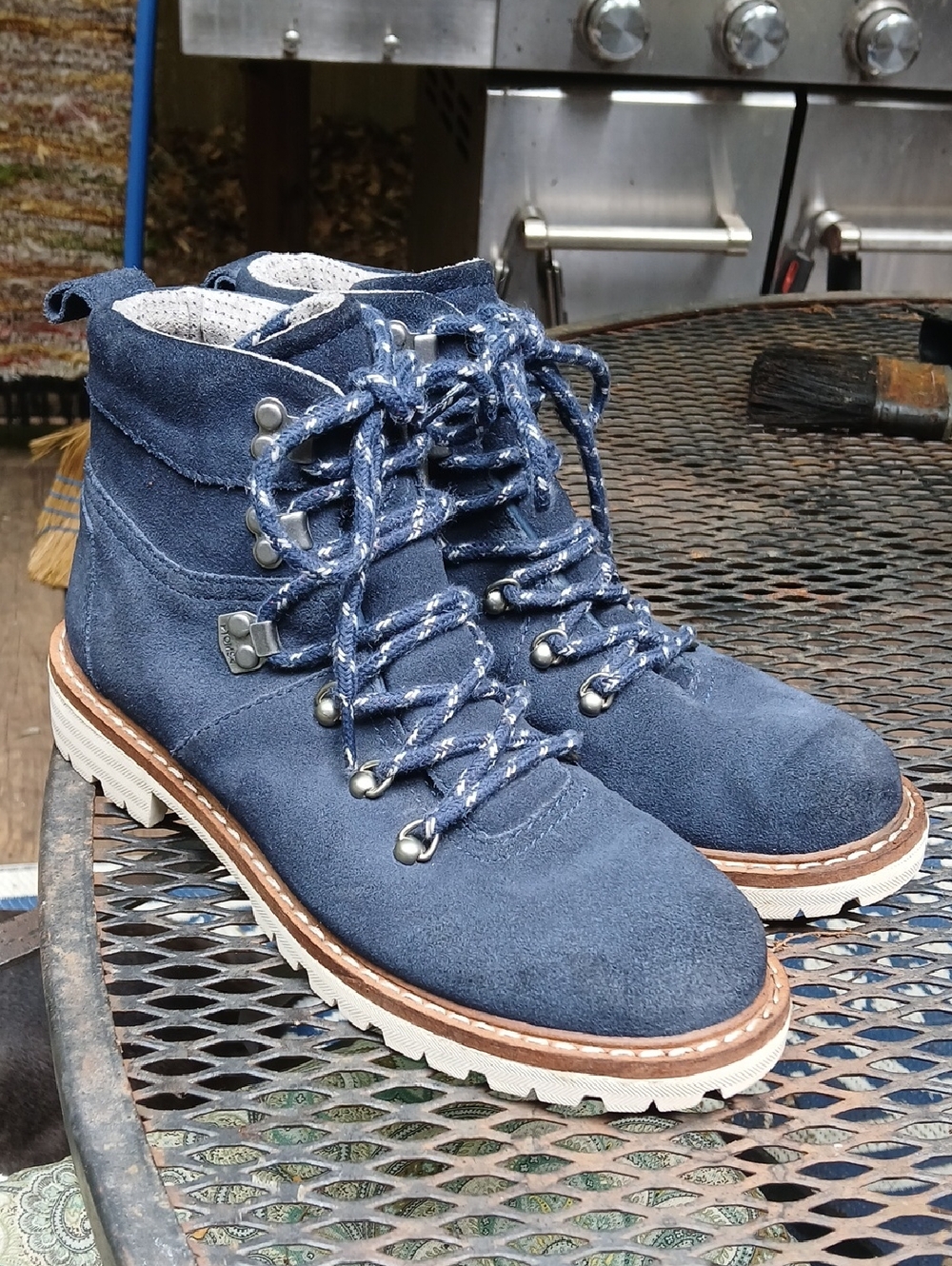 Toms Women's Navy Vegan Suede Lace-Up‎ Boots, Sz.8